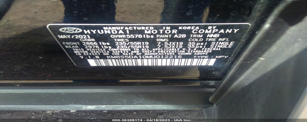 KM8S5DA10MU012216 2021 HYUNDAI SANTA FE HYBRID photo no. 9