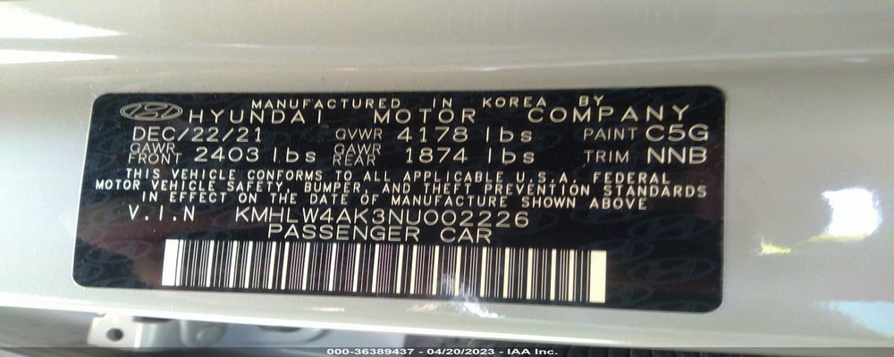 KMHLW4AK3NU002226 2022 HYUNDAI ELANTRA N photo no. 9