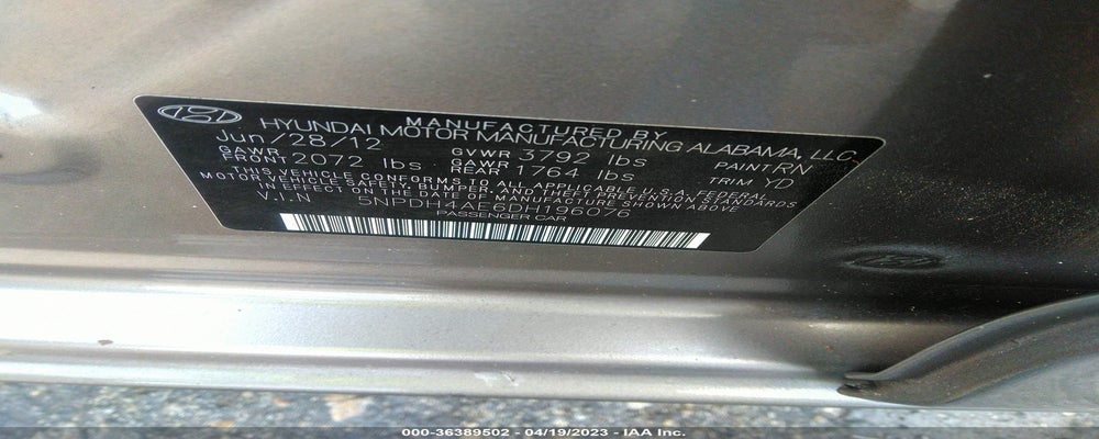 5NPDH4AE6DH196076 2013 HYUNDAI ELANTRA photo no. 9