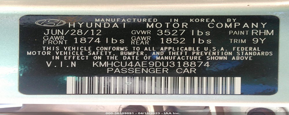 KMHCU4AE9DU318874 2013 HYUNDAI ACCENT photo no. 9