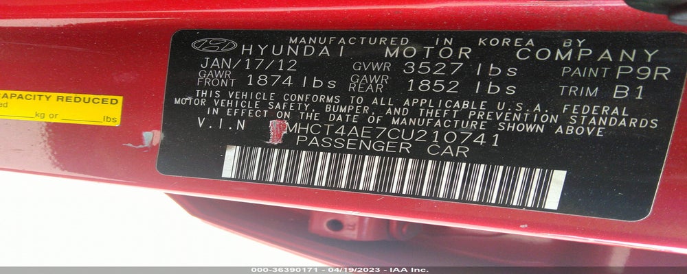 KMHCT4AE7CU210741 2012 HYUNDAI ACCENT photo no. 9