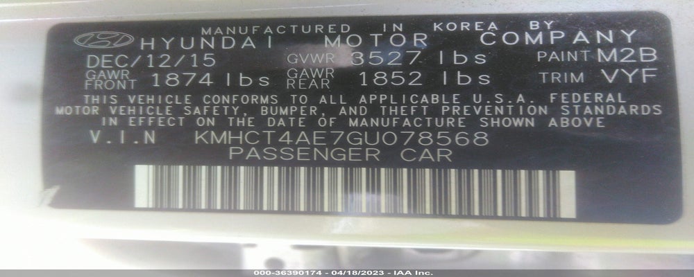 KMHCT4AE7GU078568 2016 HYUNDAI ACCENT photo no. 9