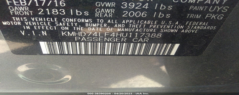 KMHD74LF4HU117388 2017 HYUNDAI ELANTRA photo no. 9