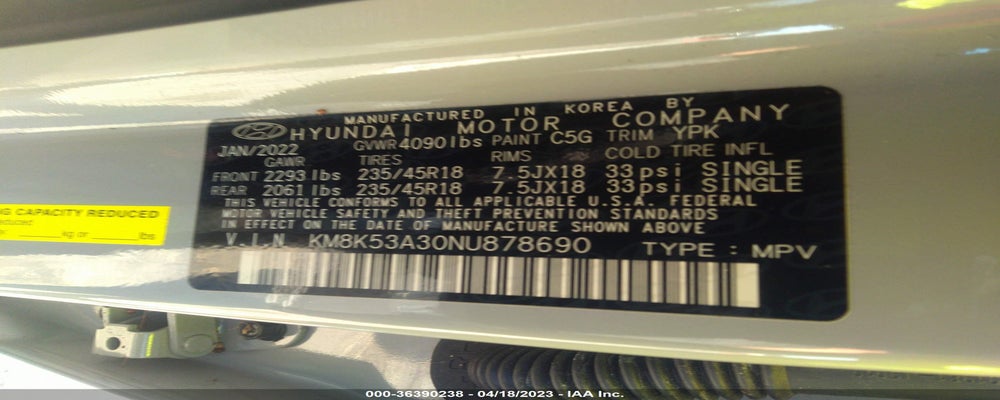 KM8K53A30NU878690 2022 HYUNDAI KONA photo no. 9