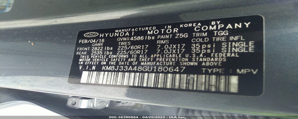 KM8J33A48GU180647 2016 HYUNDAI TUCSON photo no. 9