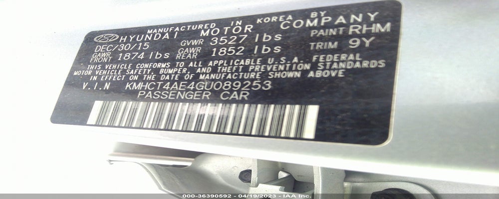KMHCT4AE4GU089253 2016 HYUNDAI ACCENT photo no. 9
