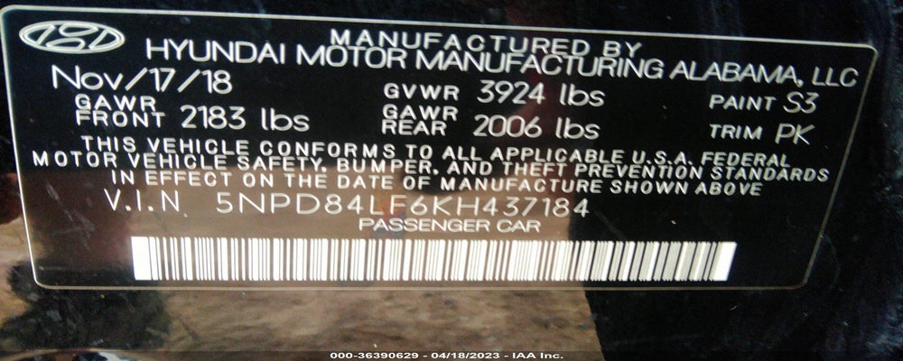 5NPD84LF6KH437184 2019 HYUNDAI ELANTRA photo no. 9