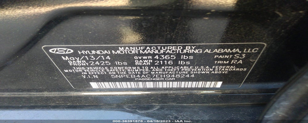 5NPEB4AC7EH948244 2014 HYUNDAI SONATA photo no. 9