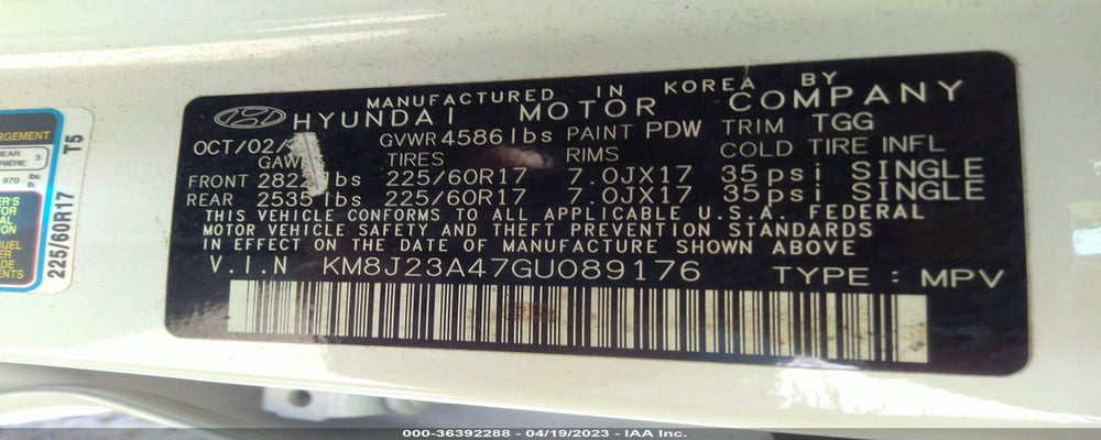 KM8J23A47GU089176 2016 HYUNDAI TUCSON photo no. 9