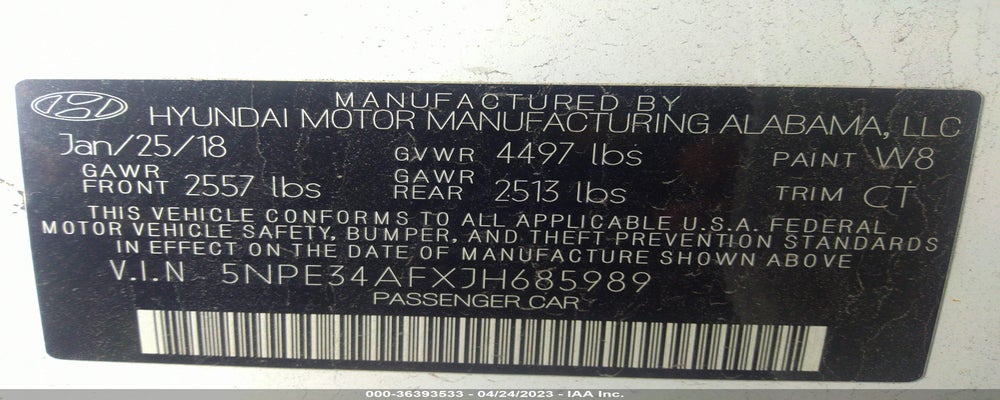 5NPE34AFXJH685989 2018 HYUNDAI SONATA photo no. 9
