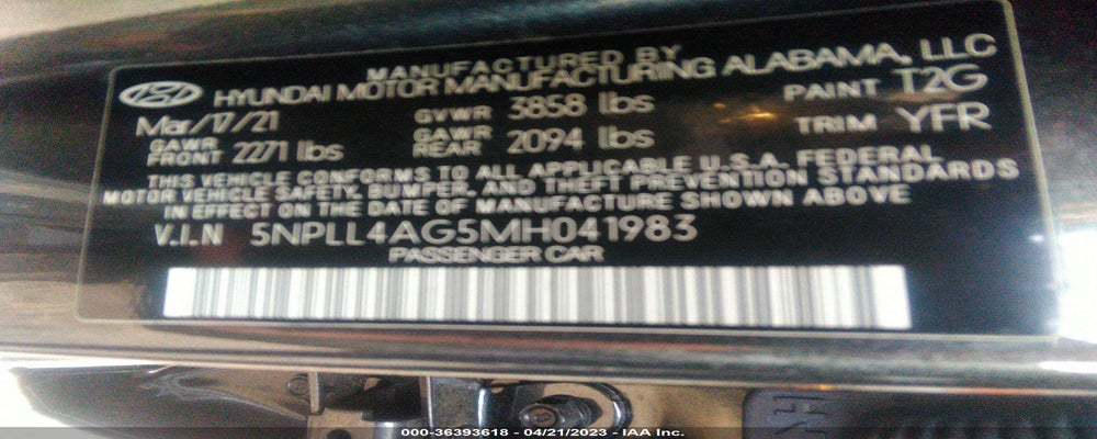 5NPLL4AG5MH041983 2021 HYUNDAI ELANTRA photo no. 9