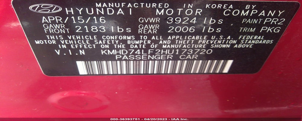 KMHD74LF2HU173720 2017 HYUNDAI ELANTRA photo no. 9