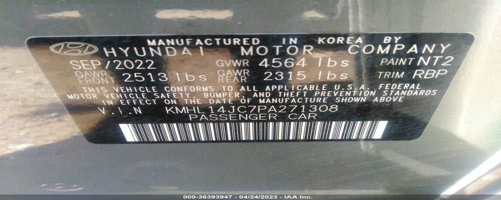 KMHL14JC7PA271308 2023 HYUNDAI SONATA photo no. 9