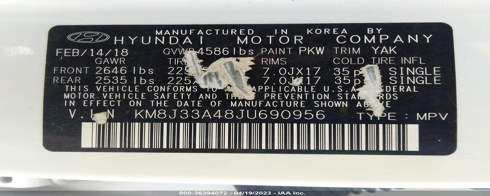KM8J33A48JU690956 2018 HYUNDAI TUCSON photo no. 9