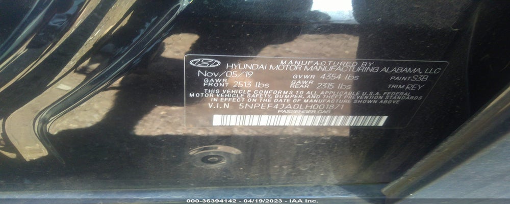 5NPEF4JA0LH001871 2020 HYUNDAI SONATA photo no. 9
