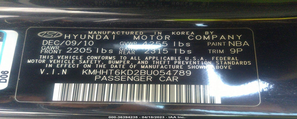 KMHHT6KD2BU054789 2011 HYUNDAI GENESIS COUPE photo no. 9
