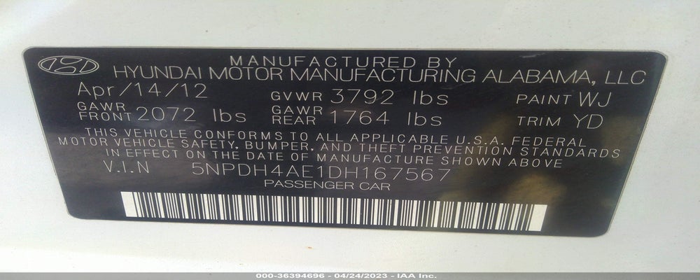 5NPDH4AE1DH167567 2013 HYUNDAI ELANTRA photo no. 9