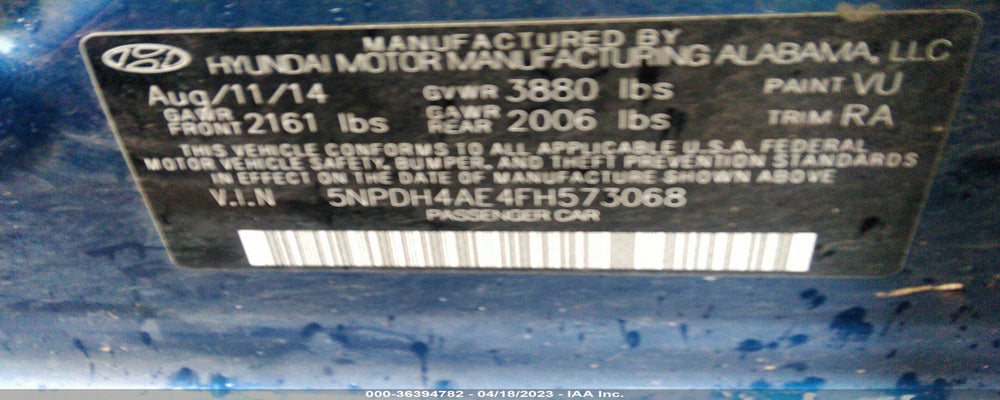 5NPDH4AE4FH573068 2015 HYUNDAI ELANTRA photo no. 9