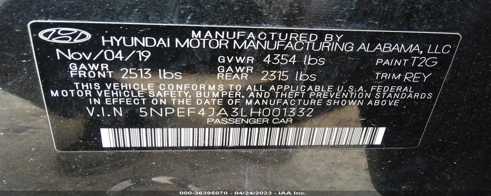5NPEF4JA3LH001332 2020 HYUNDAI SONATA photo no. 9