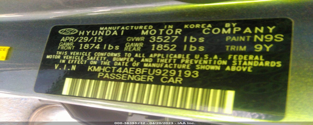 KMHCT4AE8FU929193 2015 HYUNDAI ACCENT photo no. 9