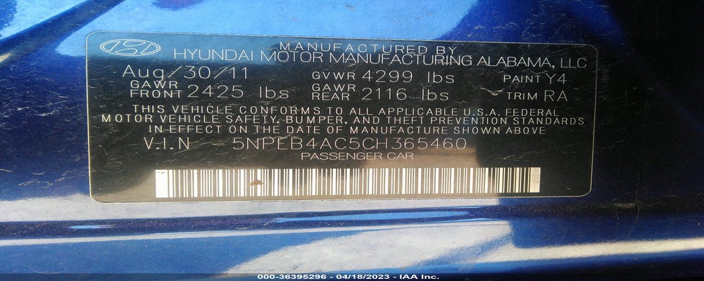 5NPEB4AC5CH365460 2012 HYUNDAI SONATA photo no. 9