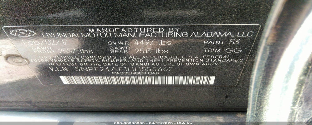5NPE24AF1HH555662 2017 HYUNDAI SONATA photo no. 9