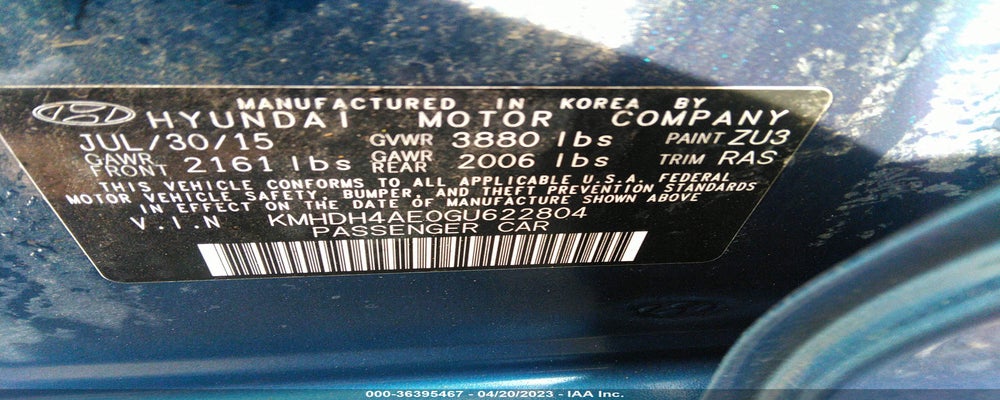 KMHDH4AE0GU622804 2016 HYUNDAI ELANTRA photo no. 9