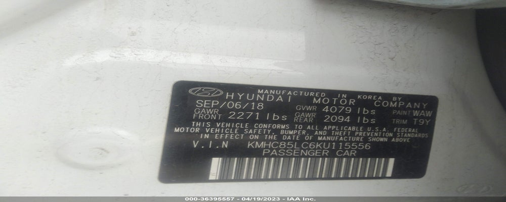 KMHC85LC6KU115556 2019 HYUNDAI IONIQ HYBRID photo no. 9