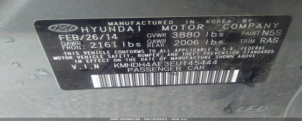 KMHDH4AE3EU145444 2014 HYUNDAI ELANTRA photo no. 9