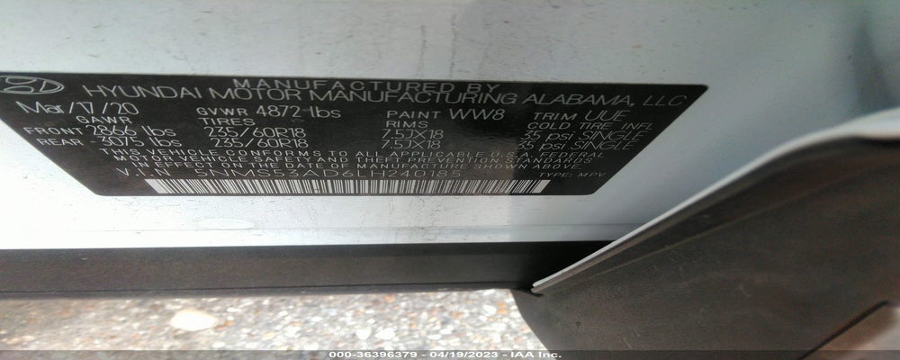 5NMS53AD6LH240185 2020 HYUNDAI SANTA FE photo no. 9
