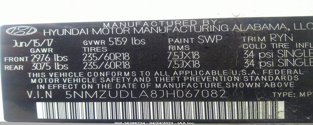 5NMZUDLA8JH067082 2018 HYUNDAI SANTA FE SPORT photo no. 9