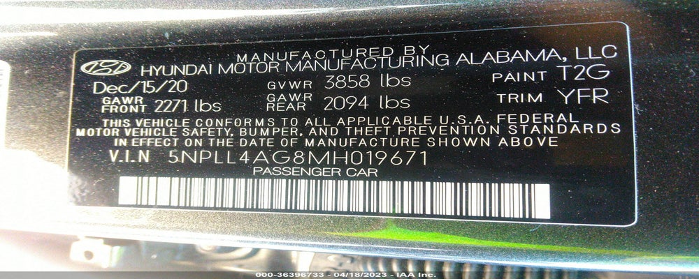 5NPLL4AG8MH019671 2021 HYUNDAI ELANTRA photo no. 9