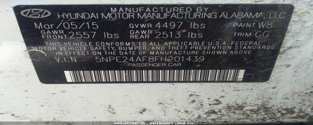 5NPE24AF8FH201439 2015 HYUNDAI SONATA photo no. 9