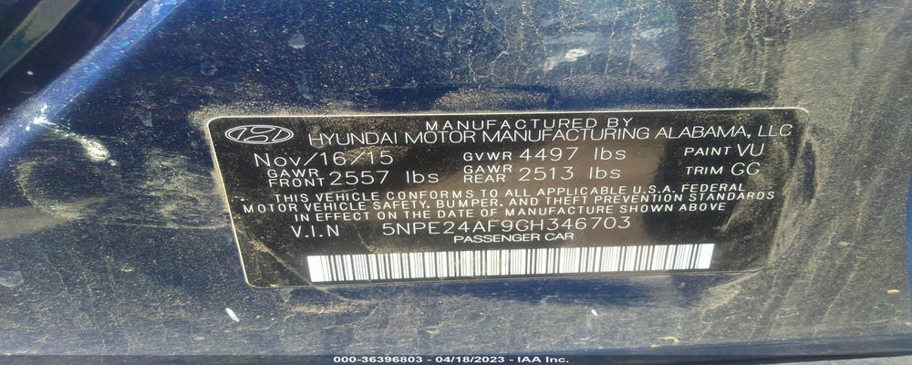 5NPE24AF9GH346703 2016 HYUNDAI SONATA photo no. 9