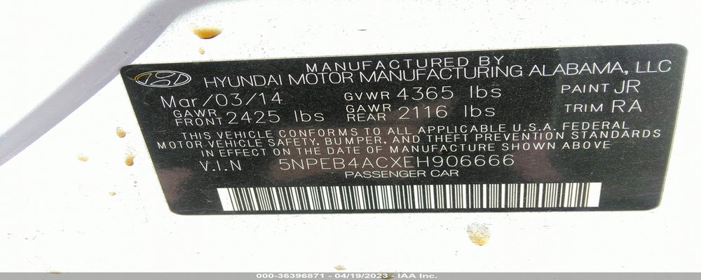 5NPEB4ACXEH906666 2014 HYUNDAI SONATA photo no. 9