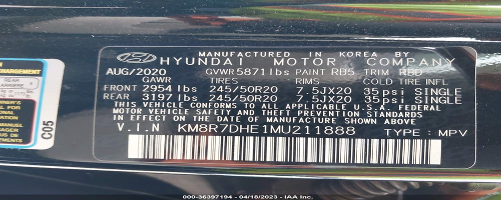 KM8R7DHE1MU211888 2021 HYUNDAI PALISADE photo no. 9