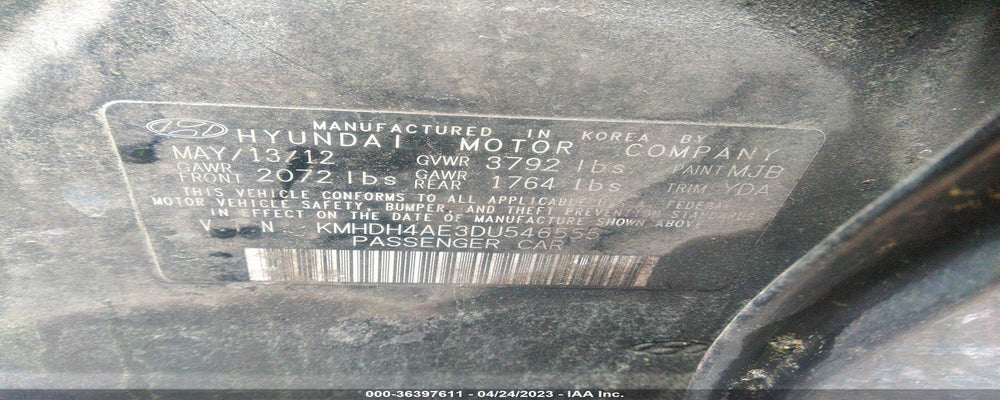 KMHDH4AE3DU546555 2013 HYUNDAI ELANTRA photo no. 9
