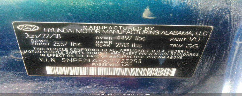 5NPE24AF6JH723253 2018 HYUNDAI SONATA photo no. 9