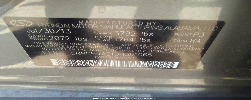5NPDH4AE1DH391065 2013 HYUNDAI ELANTRA photo no. 9