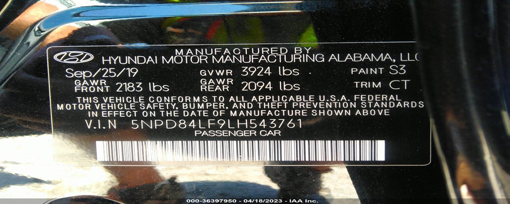5NPD84LF9LH543761 2020 HYUNDAI ELANTRA photo no. 9