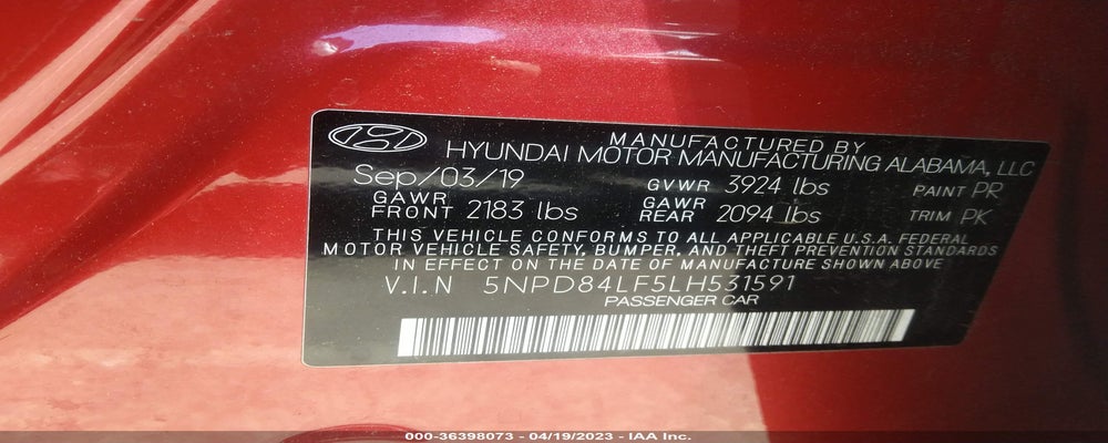 5NPD84LF5LH531591 2020 HYUNDAI ELANTRA photo no. 9