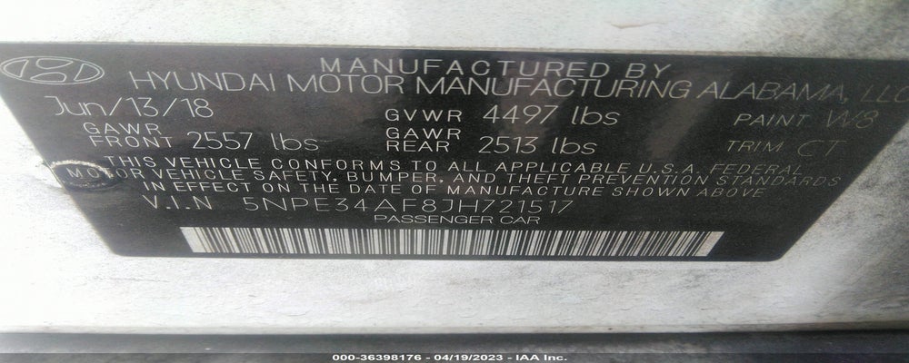 5NPE34AF8JH721517 2018 HYUNDAI SONATA photo no. 9