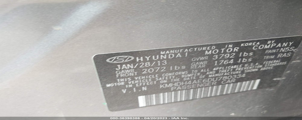KMHDH4AE6DU780334 2013 HYUNDAI ELANTRA photo no. 9