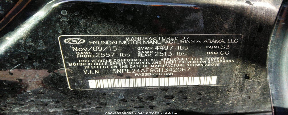 5NPE24AF9GH342067 2016 HYUNDAI SONATA photo no. 9