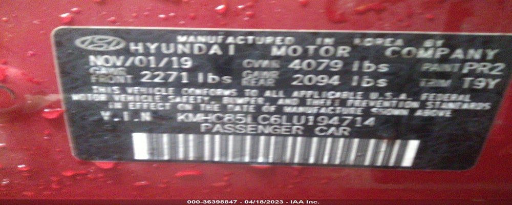 KMHC85LC6LU194714 2020 HYUNDAI IONIQ HYBRID photo no. 9