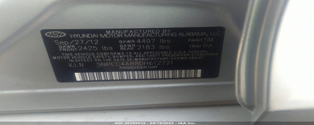5NPEC4AB8DH612721 2013 HYUNDAI SONATA photo no. 9
