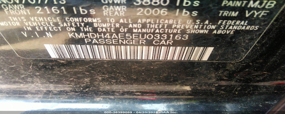 KMHDH4AE5EU033163 2014 HYUNDAI ELANTRA photo no. 9