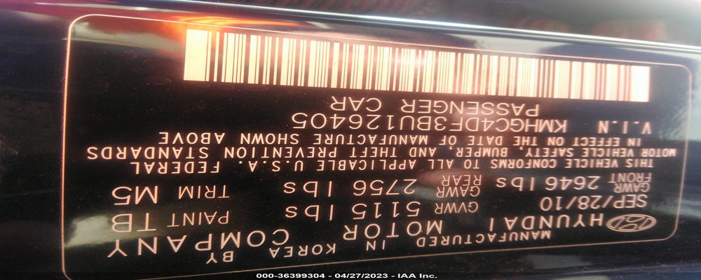 KMHGC4DF3BU126405 2011 HYUNDAI GENESIS photo no. 9