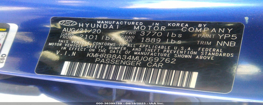 KMHRB8A34MU069762 2021 HYUNDAI VENUE photo no. 9