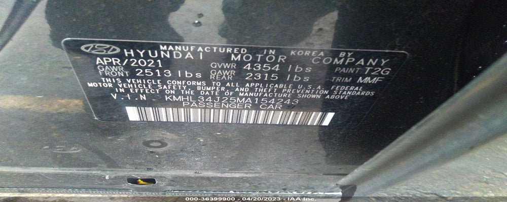 KMHL34J25MA154243 2021 HYUNDAI SONATA photo no. 9